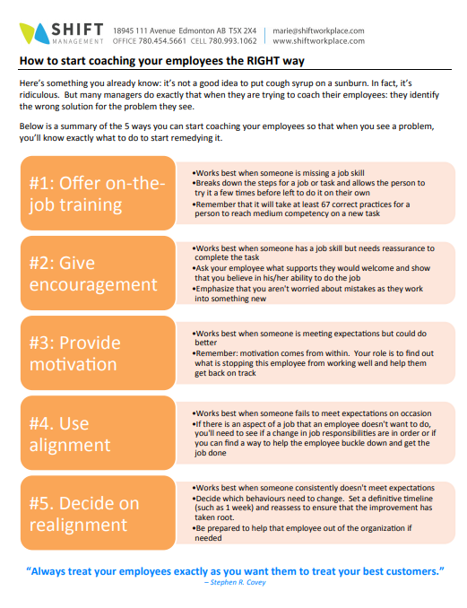 How to start coaching your employees the RIGHT way · ShiftWorkPlace